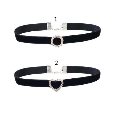 Heart Black Velvet- Collar Necklace Clavicle Chain Jewelry for Women Girls Teens