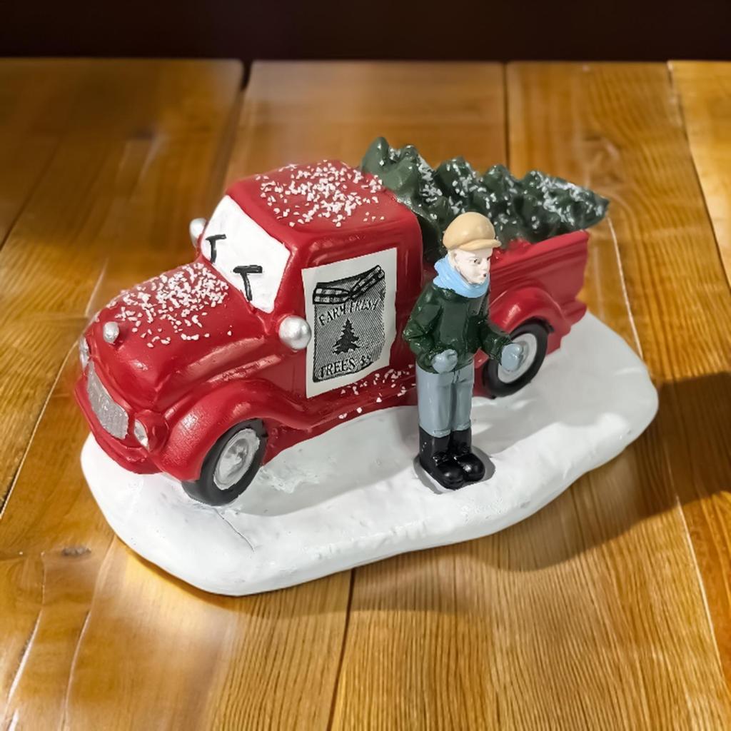 Christmas Truck Model Resin Vintage Rustic Car Model Car Christmas Decorations for Holiday Party Offices Home Room Desk Desktop