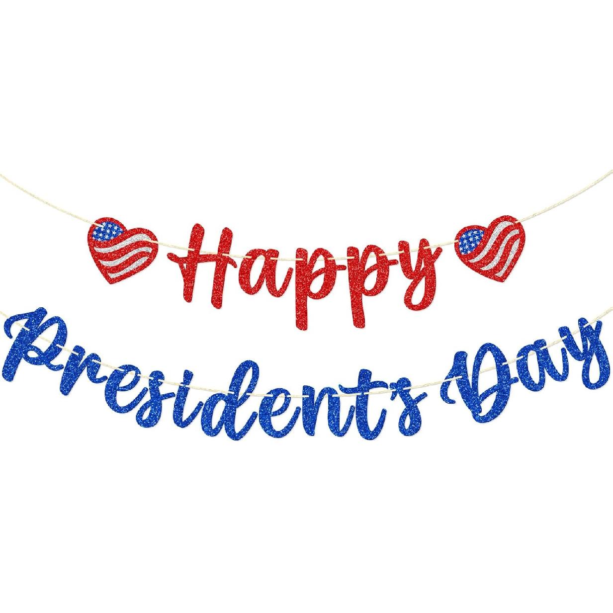 President s Day Banner, Presidents Day Classroom Decorations, Patriotic Decor for Classroom or Home, Happy Presidents Day Party Decorations,