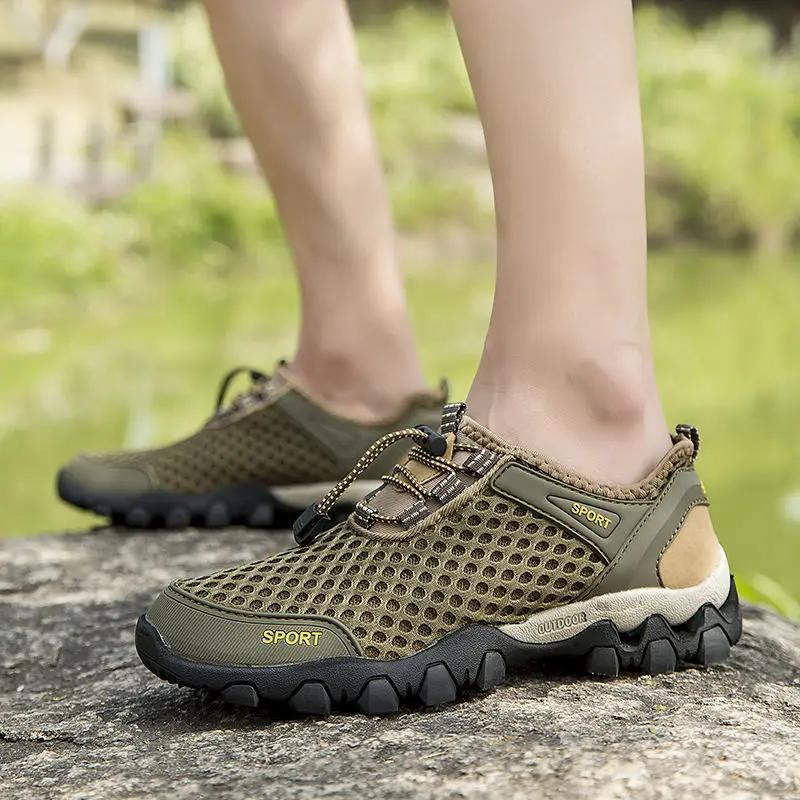 Fashion Men's Fishing Shoes Summer Casual Wading Shoes Thick-soled Non-slip Hiking Shoes for Men Breathable Tenis Barefoot Sneaker Tenis