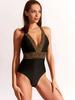 One-piece Swimsuit Women's Black Sequins Plus Size XL One-piece Swimsuit Women's Black Sequins Plus Size XXL
