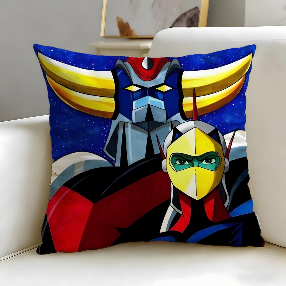 classic mecha anime UFO Robo Grendizer Cushion Cover Soft  EasyWash Pillow Case  Versatile for Couch Bed Travel and Office