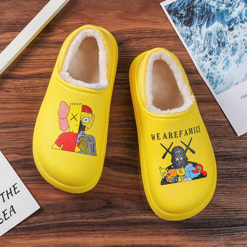 

Children s cotton slippers Girls winter large cotton shoes waterproof and non-slip home wear bag and slippers Boys velvet and thicker 30/31 жёлтый