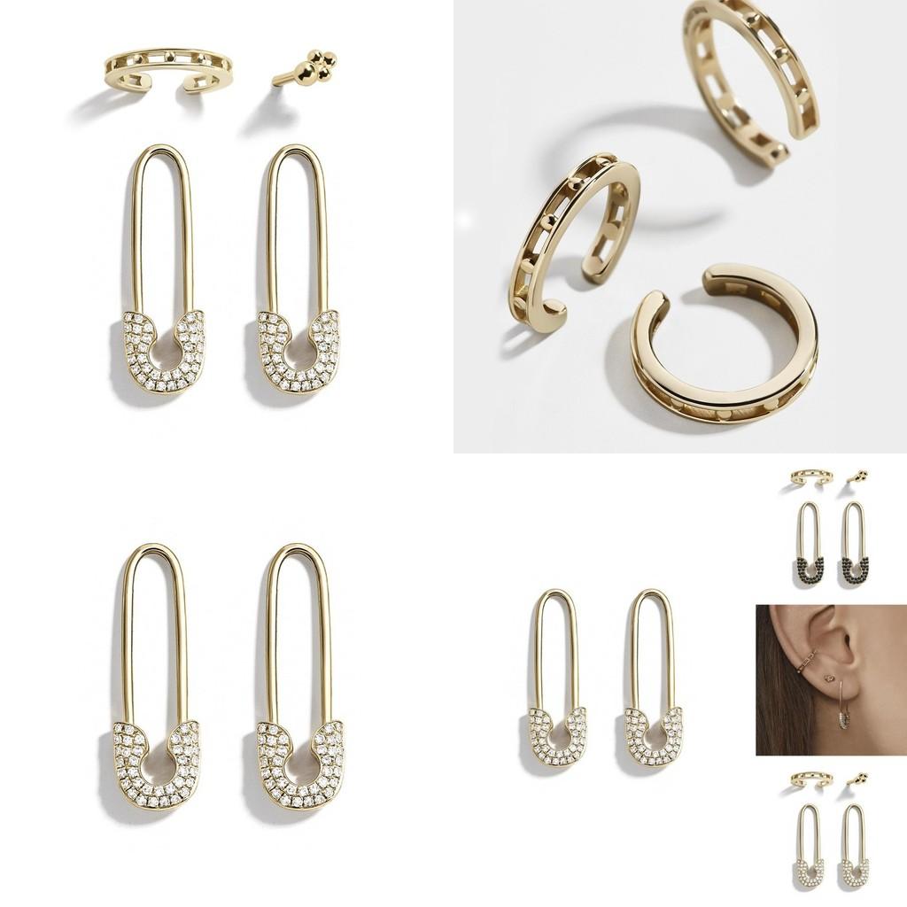 Trendy Rhinestone Stud Alloy Earring Set Elegant Four-piece Collection
