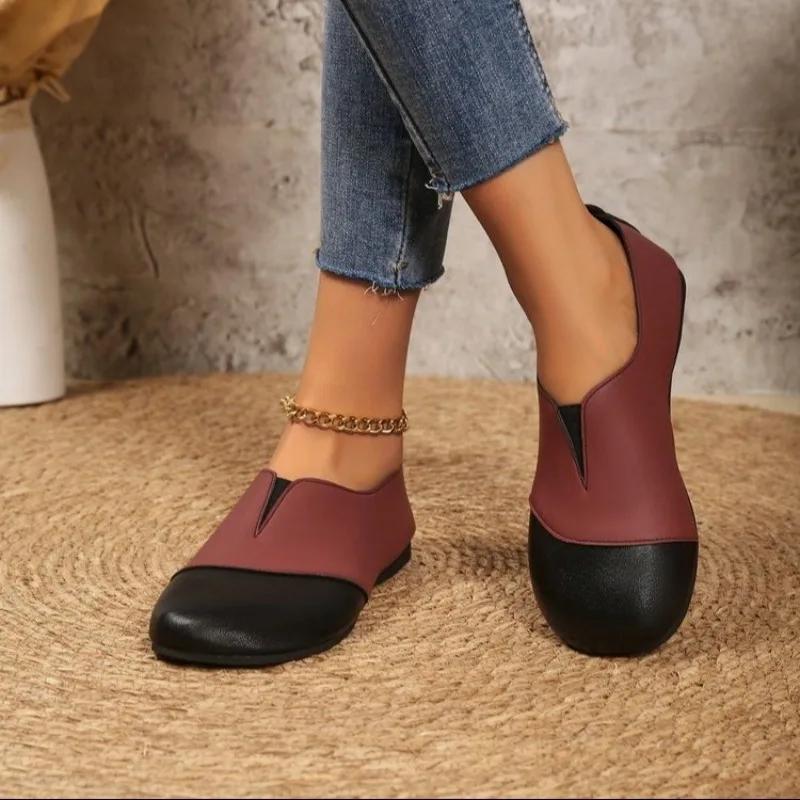 2025 Shoes for Women Slip-on Women's Flats Hot Sale Color Matching Casual Flat Shoes New Plus Size Flat Low Heelszapatos