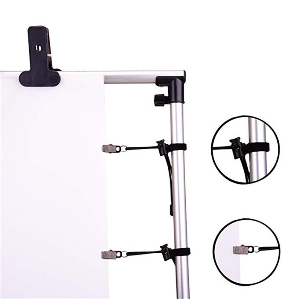 Elastic Cord 12 Pack Black Background Clamps Muslin String Clips Photography Backdrop Clips Holder