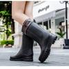 Damskie buty robocze kuchenne do połowy łydki na zimę do noszenia na zewnątrz ze ściągaczem w cholewce damskie buty przeciwdeszczowe