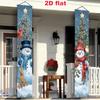 2D Flat, 2D Flat Banner Party Banners, Two Pieces (11.8*70.8 Inches/30*180cm), Material, Christmas-themed Door Decoration - Snowman and Christmas Tree
