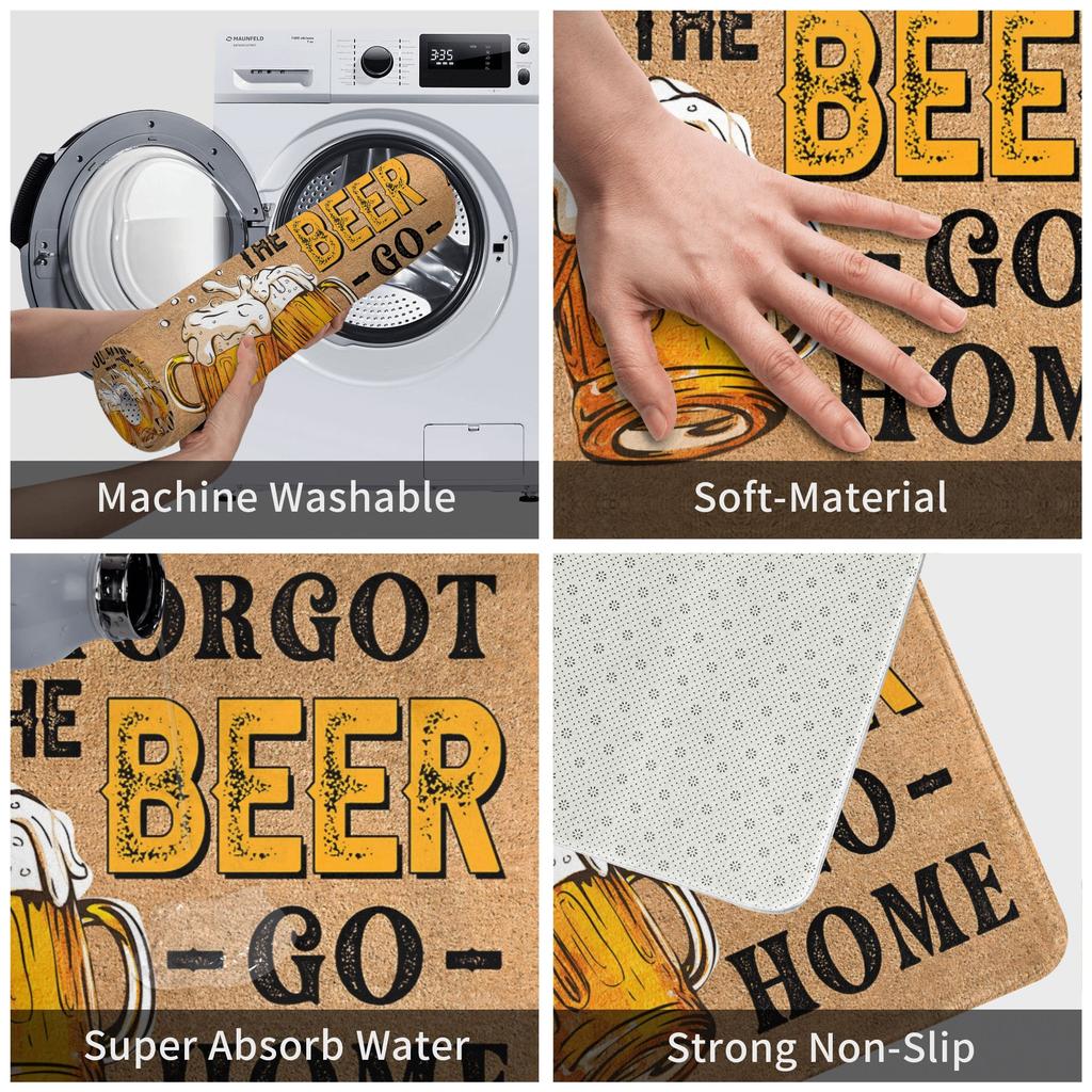 If You Forgot The Beer Go Home Doormat Anti-Slip Bathroom Kitchen Mat Garden Garage Door Floor Entrance Carpet Rug