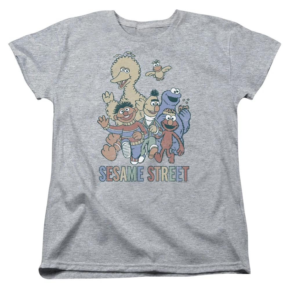 Sesame Street  Colorful Group  Women s T-Shirt L