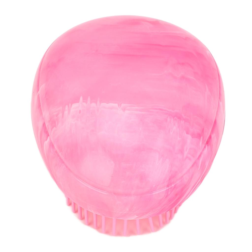 4pcs Rosy Red Egg Shape Detangling Brush Bright Marble Effect Portable Styling Comb Hair Brush