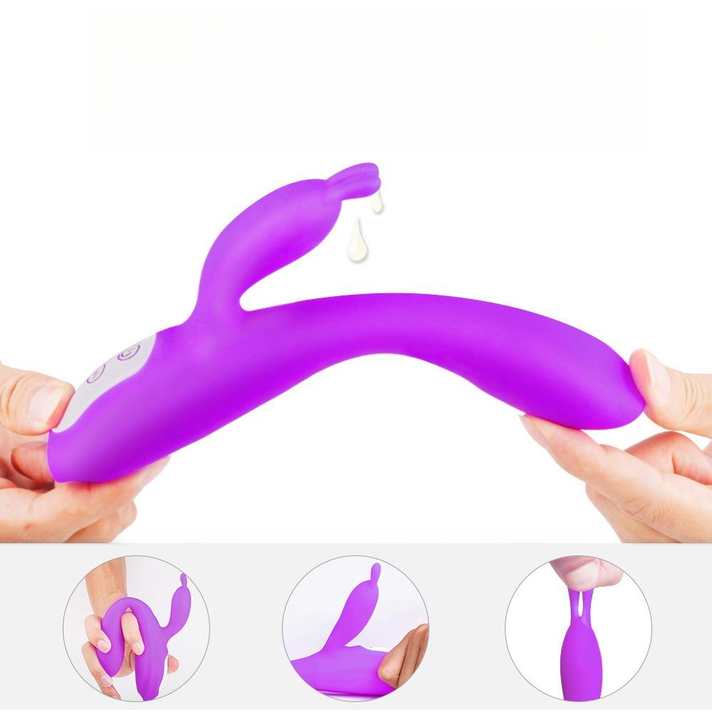 G Spot Rabbit Vibrator with Heating Function and Bunny Ears for Clitoris G-spot Stimulation Waterproof Dildo Women or Couple Fun