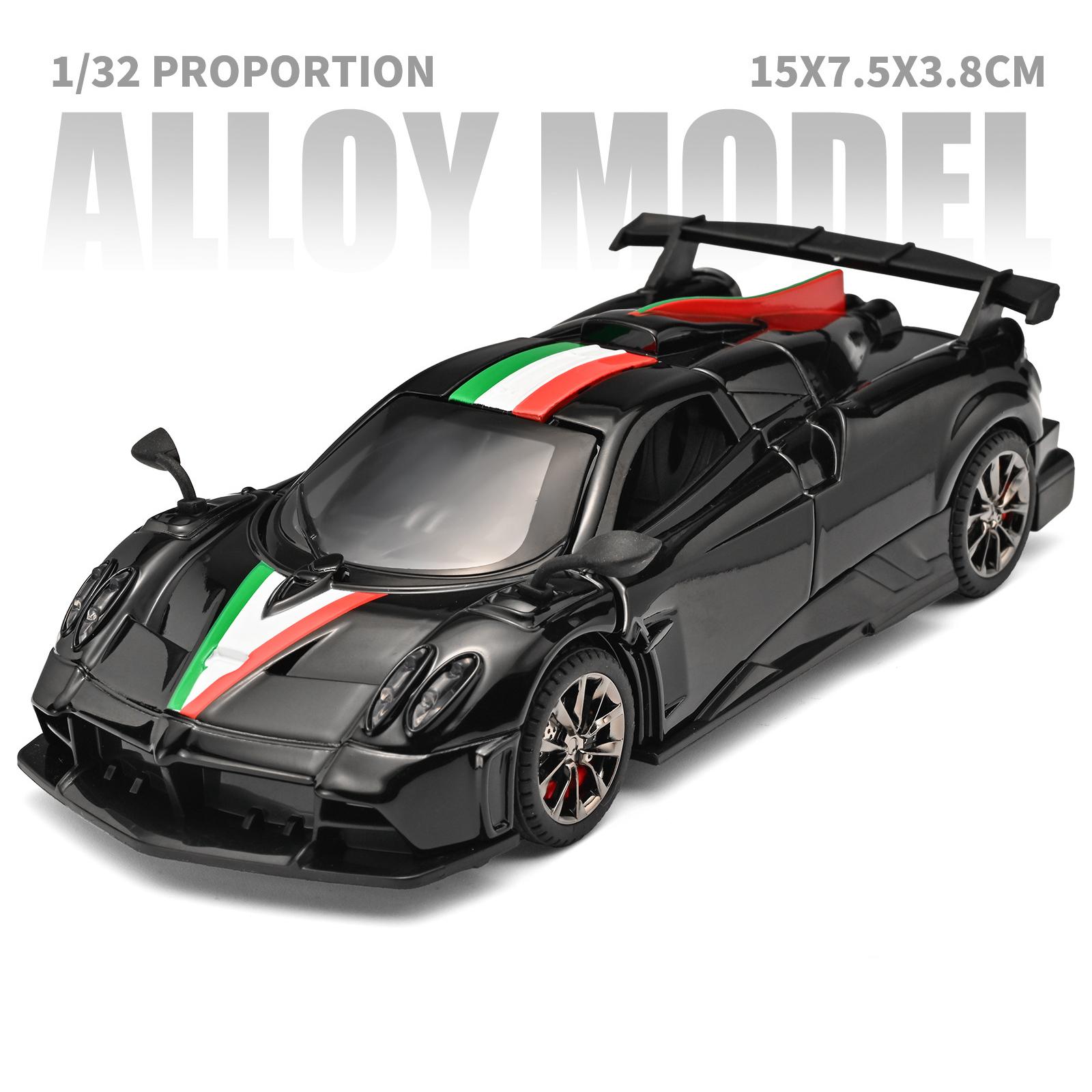 

1:32 Pagani Imola Alloy Super Sports Car Model Diecasts Metal Track Racing Vehicles Car Model Sound and Light Childrens Toy Gift чёрный