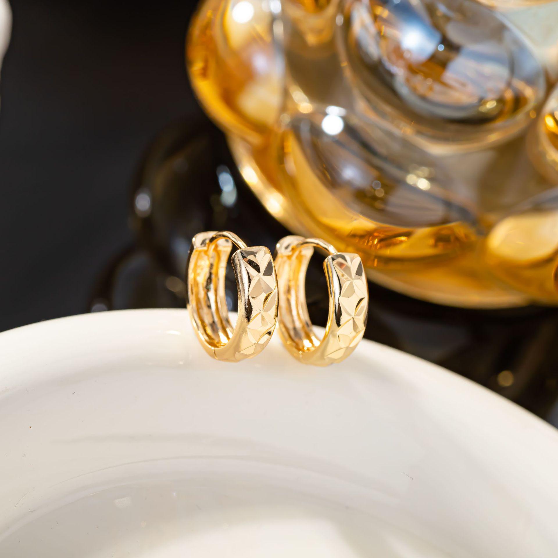 Korean Geometric Polygon Rhombus Gold-Plated Earrings - Elegant, Sweet, and Stylish Blogger Favorite