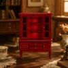 1:12 Scale Dollhouse Sideboard Cabinet Wooden Miniature EuropeanStyle with Glass Doors