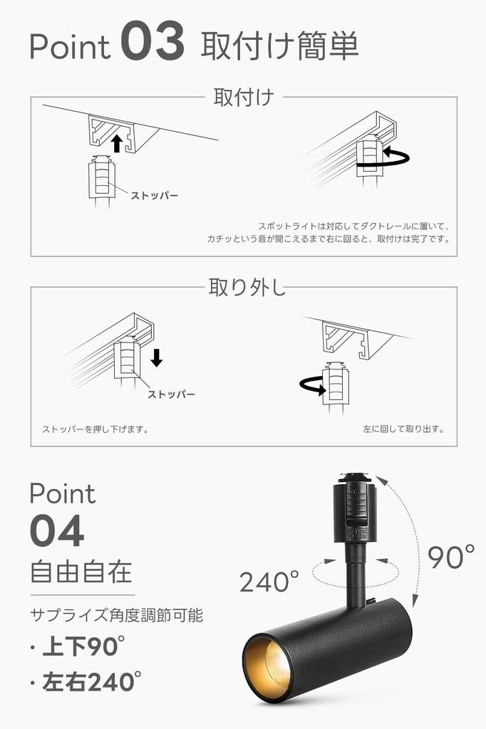 SPAHER Lighting Rail Spotlight LED Duct Rail Lighting Equivalent to 100W Plant Growth Light Easy to Install Angle Adjustable No Bulb Required Lighting