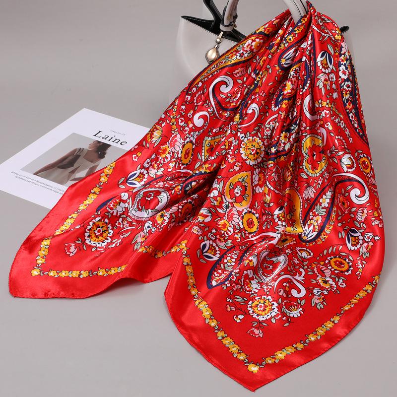 90 Square Scarves, Silk Scarves, Women's New Spring and Summer High-end Sense Versatile, Thin Scarves, Shawls Outside
