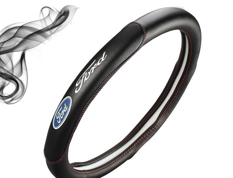 YTN1 Ford leather Car steering wheel Cover For ford focus Mondeo Fiesta Transit Explorer F-150 Ranger Kuga Edge Fusion MK2 MK3 Car