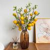 Artificial Lemon Branch with 5 Lemons - Home Decor & Photography Prop