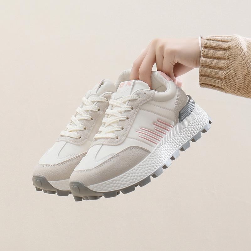 INS Korean Women's New Dad Sneakers: 2025 Spring Student Running Sports Shoes with Thick Sole for Heightening - Model J6101.