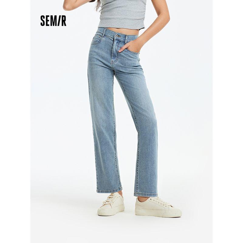 

Senrou Denim | Тот же стиль, что и в торговом центре Senma Jeans Женские брюки с полуэластичной талией Лето 2025 Новые прямые брюки Denim yellow mud dyed 80325 150/58A/XS