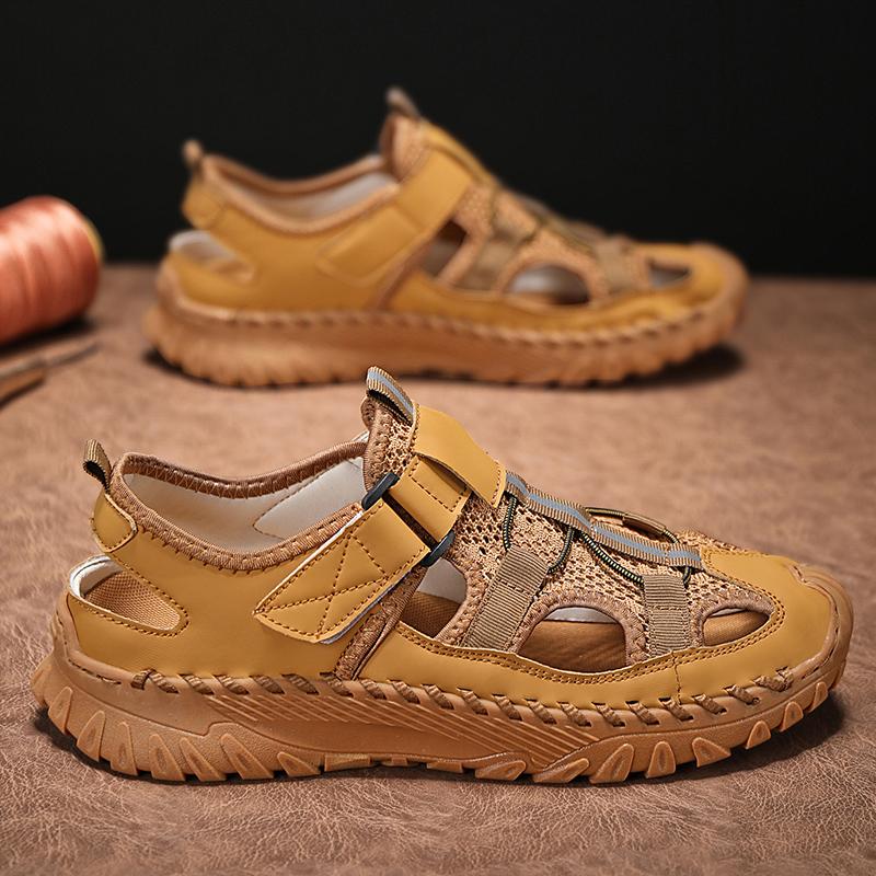 Handmade Full Wrap Men's Sandals Breathable Man Casual Shoes Soft Comfortable Men Summer Shoes Handmade Outdoor Beach Footwears