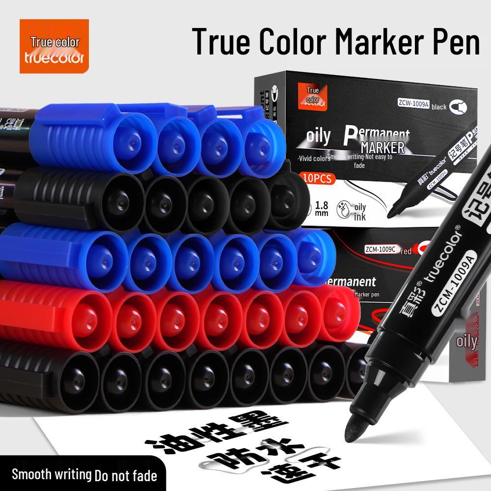 Waterproof Black Oil-Based Marker - Fade-Resistant, Thick Outline