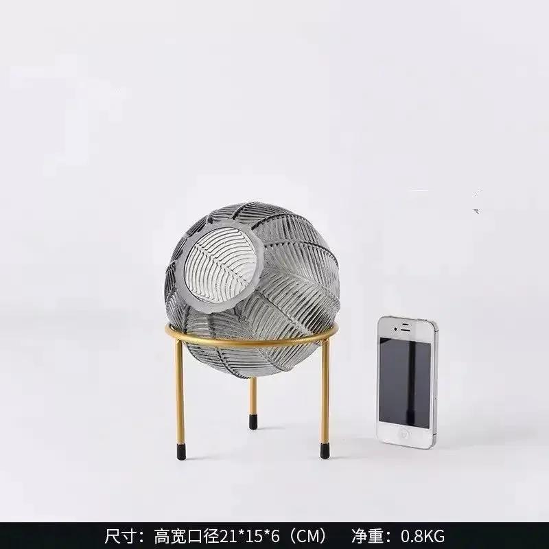 

Креативная металлическая стеклянная ваза, легкая, роскошная цветочная посуда, украшение для дома, декоративное украшение, цветочная композиция для гостиной, Jarrones