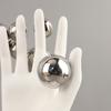 Silver Ball White Palm Resin Sculpture, Home Decoration, Metal Bubble Ball, Office, Flower Arrangement, Modern Abstract Art