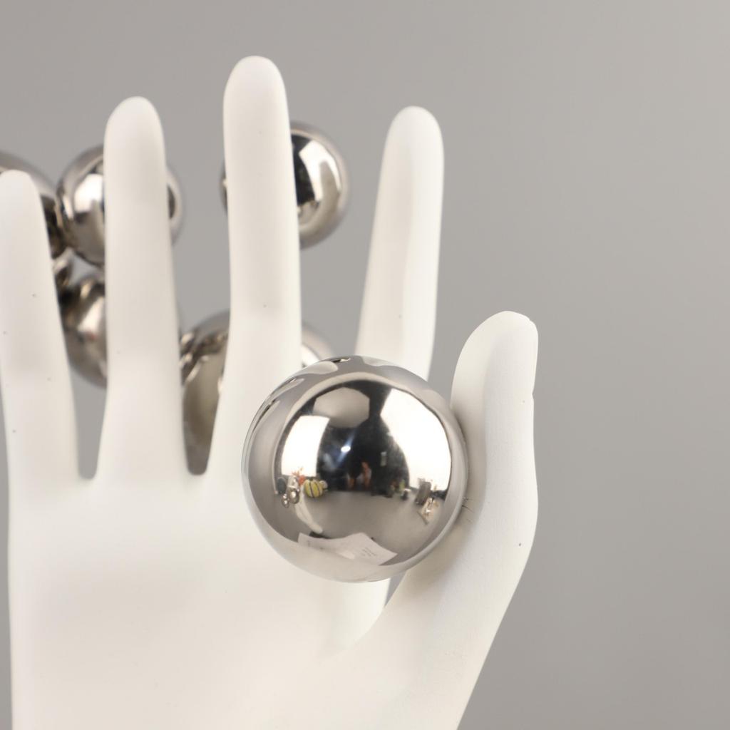Silver Ball White Palm Resin Sculpture, Home Decoration, Metal Bubble Ball, Office, Flower Arrangement, Modern Abstract Art