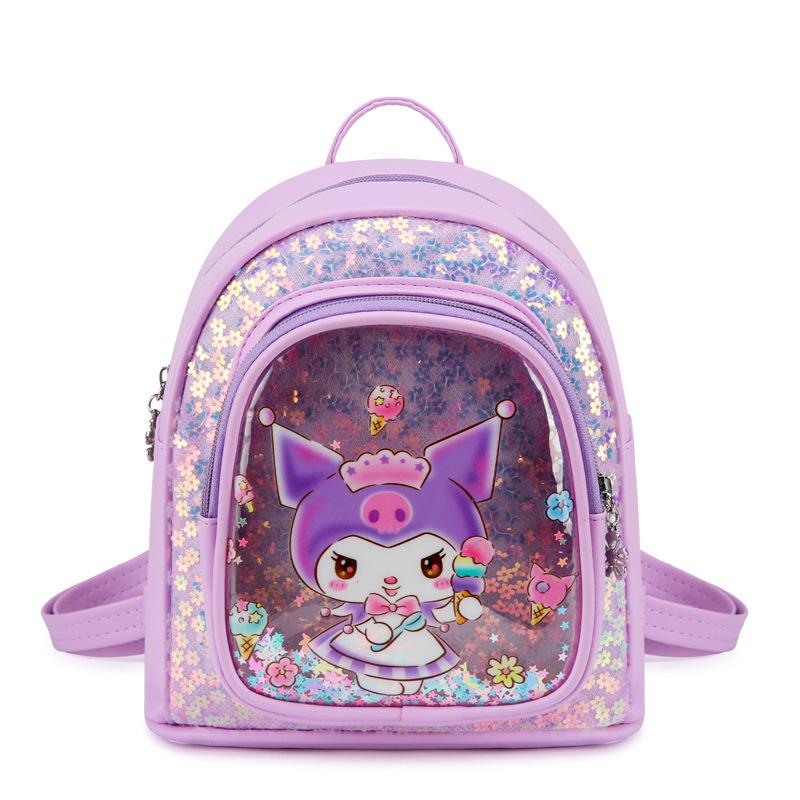 New children's pu backpack kindergarten girl cute cartoon small schoolbag quicksand small backpack