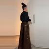 Elegant Shinny Sequin Long Pants Women Fashion High Waist Draped Loose Trousers Spring Autumn Casual Wide Leg Solid Color Party Pant