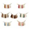 Boho Cotton Tassel Garland Wall Decoration with Wooden Beads Nursery Decor for Baby Room Tent Hanging Pendant Photo Props
