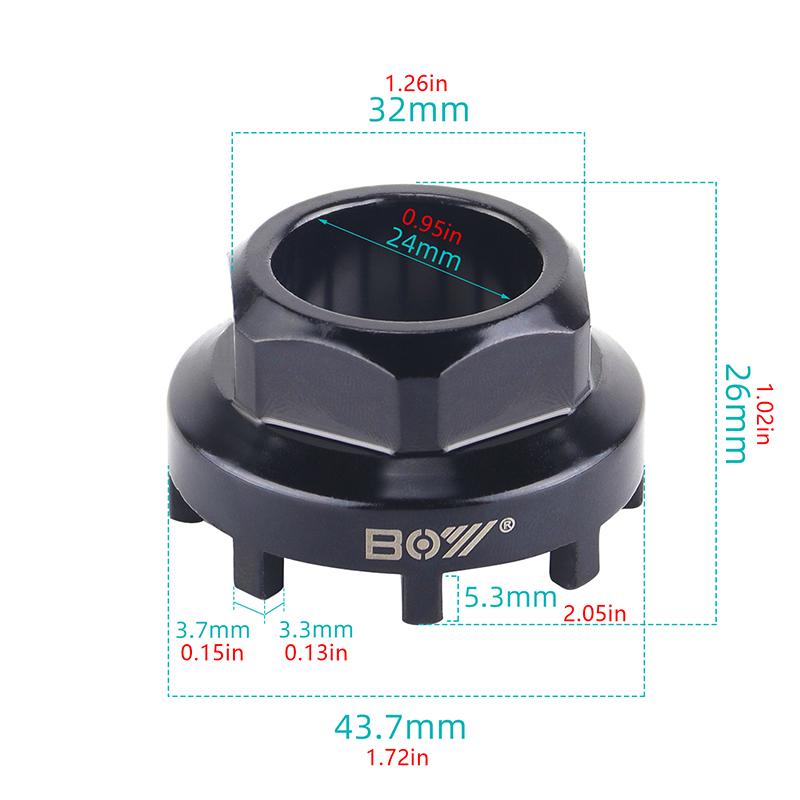 8 Teeth Fitting Chainring Lockring Removal Sleeve Eight Notch Tool Bicycle Drive-Side Bottom Bracket For Install E-Bike