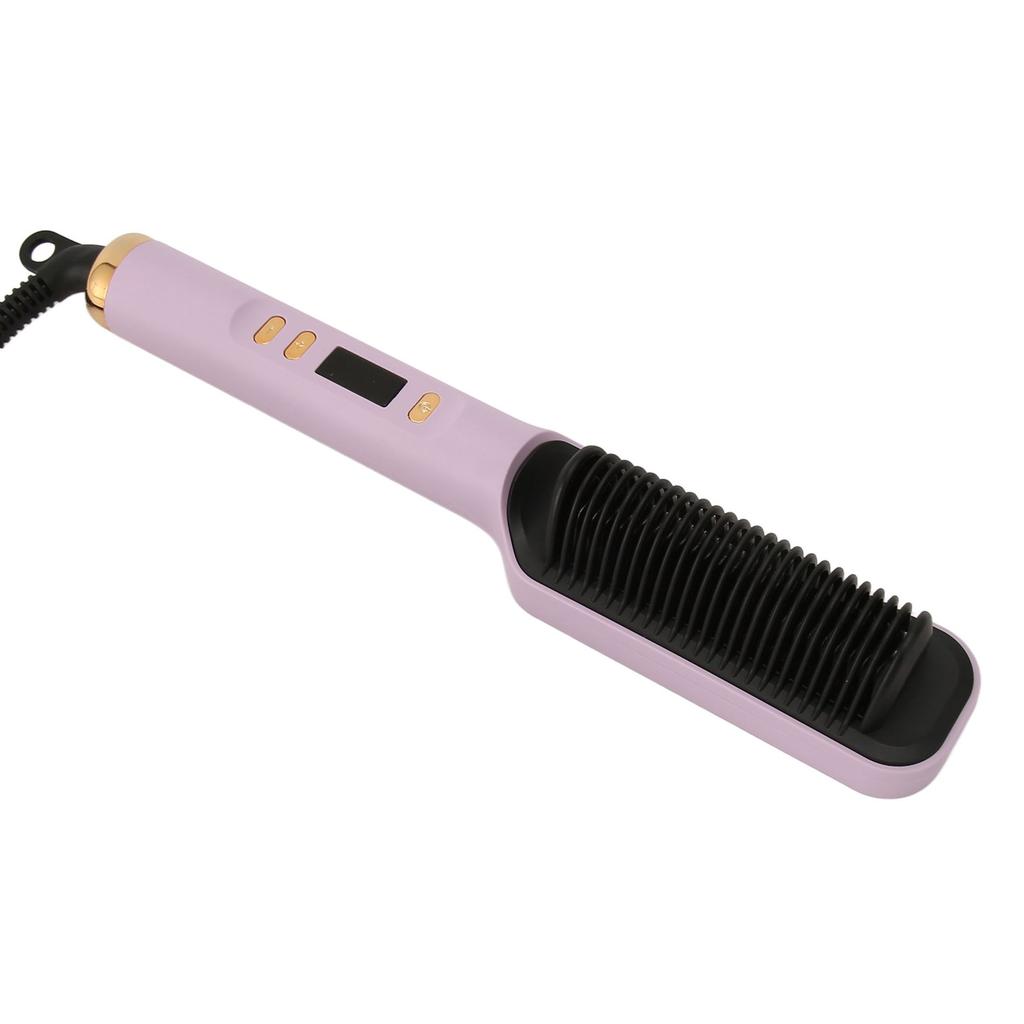 Spazzola Lisciante per Capelli a Ioni Negativi Display LCD Doppia Utilizzo Arricciacapelli Riscaldato e Pettine Lisciante