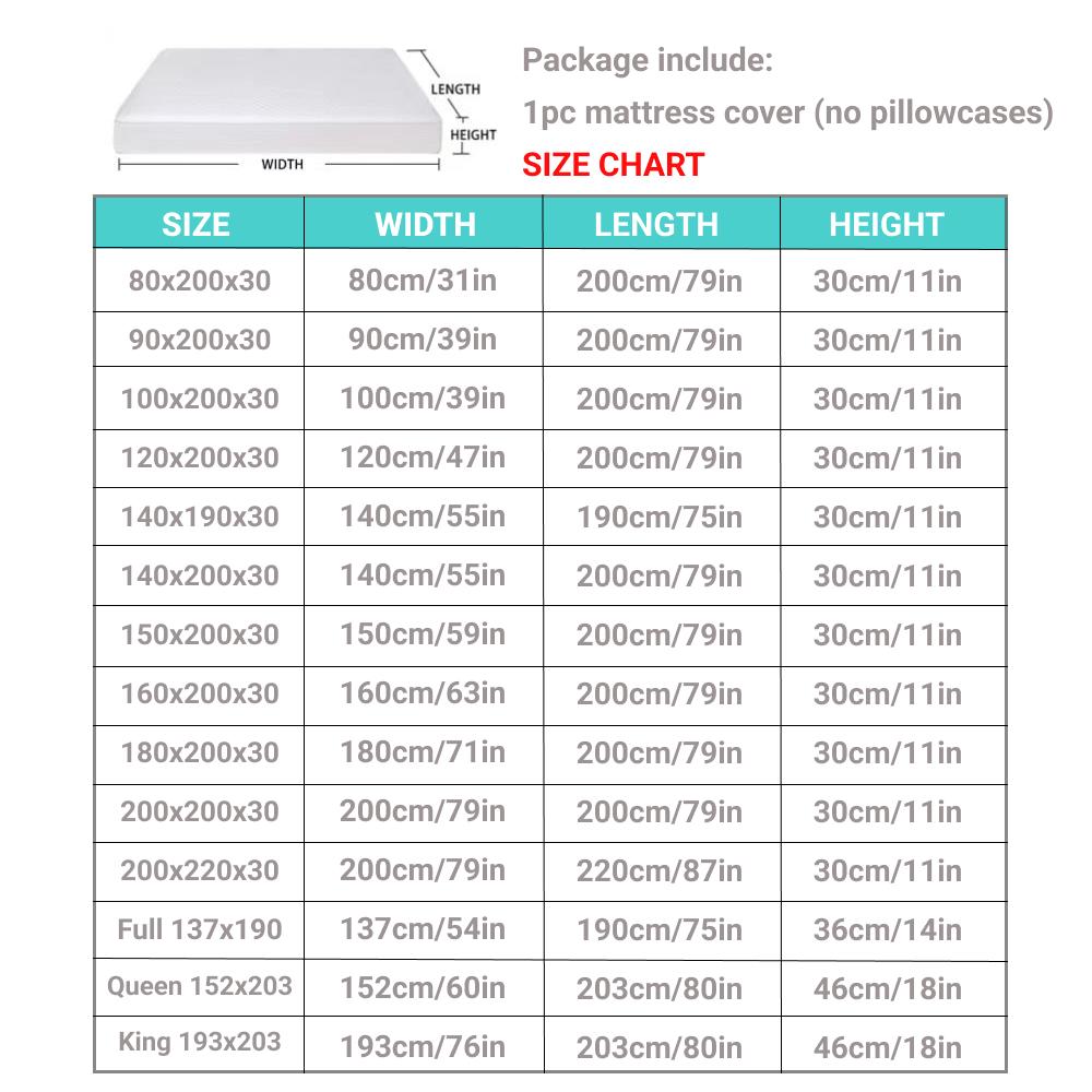 HOMZY Waterproof Bed Fitted Sheet Soft Breathable Mattress Cover