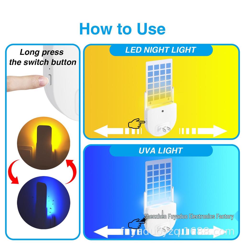 EPA Certified UV Glue Trap Mosquito Lamp: Purple Light Mosquito & Fly Catcher