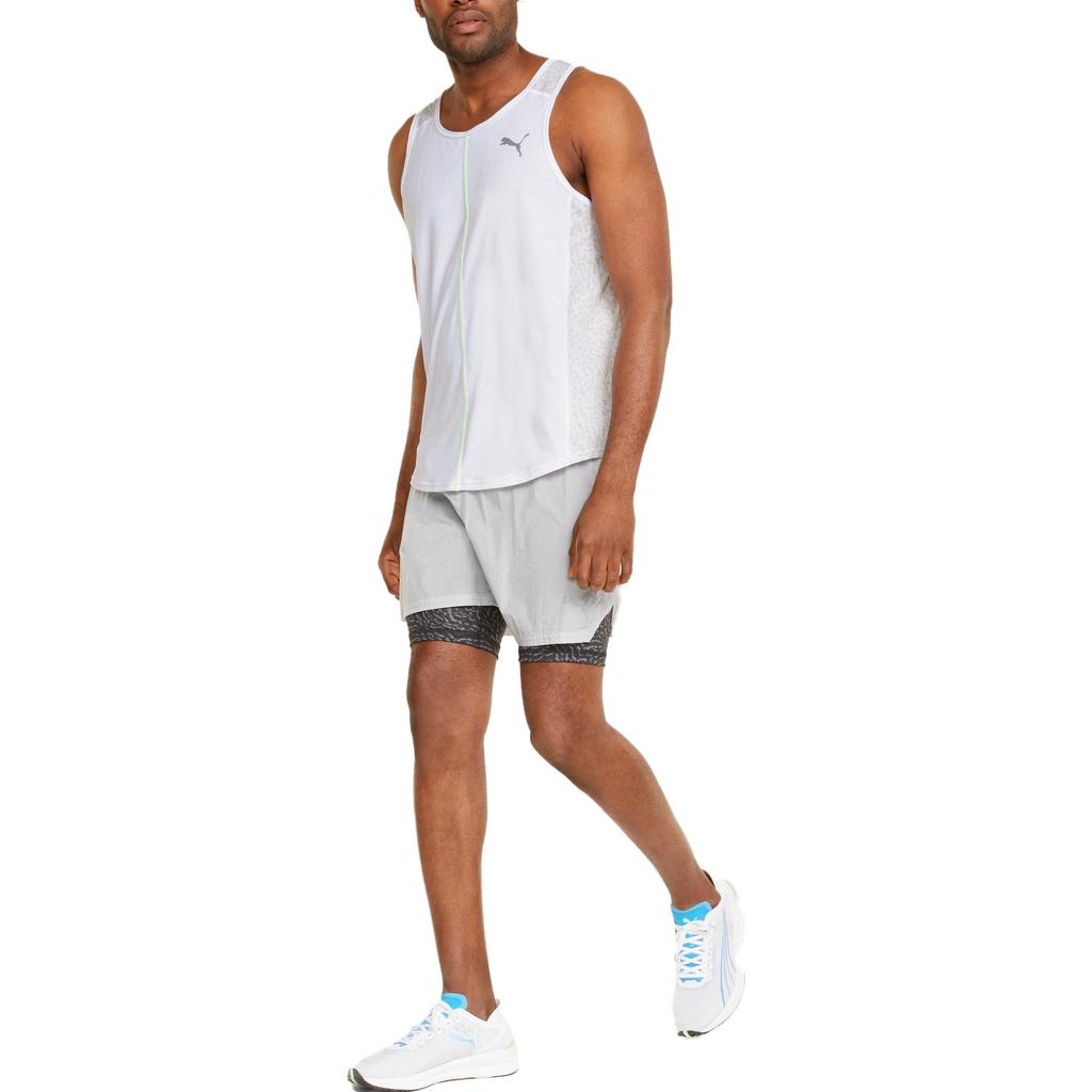 Puma Einfarbiges Fitness Sport Rundhals Ärmelloses Weste Herren Tops Weiß 521672-02