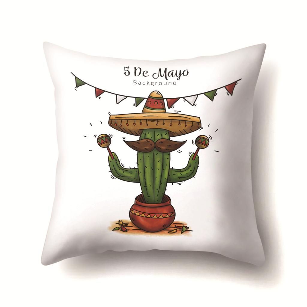 Unicorn Cute Cactus Polyester Pillow Cover Cushion