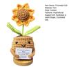 Crocheted Sunflower Doll Emotional Inspirational Support Potted Plant Doll Handmade Inspirational Doll with Positive Card for Cheer Up Gift Home Decor