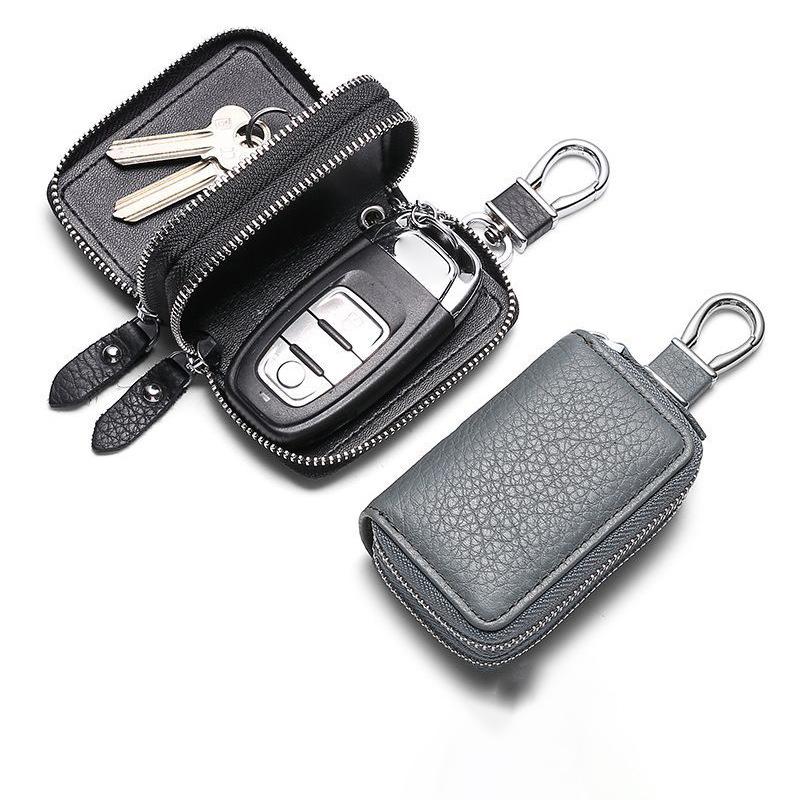 Leather Car Key Holder Pouch Men'S And Women'S Universal Zipper Keys Bag Organizer Gift High-End Car Key Case Cover Key Wallet