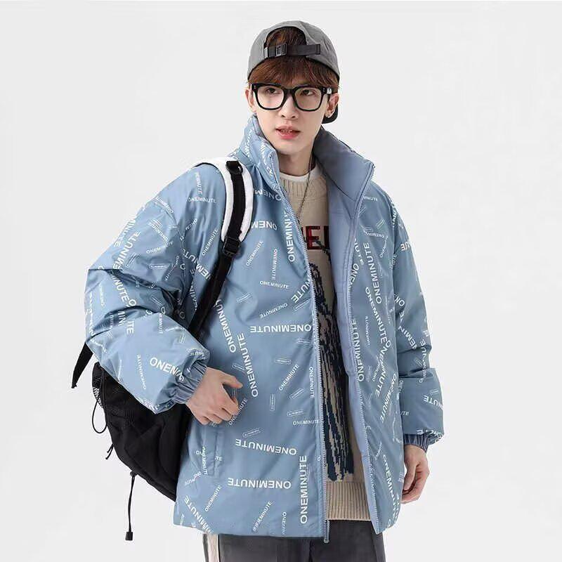 Мужская двусторонняя хлопковая куртка: Готов к зиме, Модный, Высококлассный бренд для молодежного стиля XXL