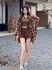 Women's Plaid Grid Long Sleeve Cardigan - Thin, Retro, Loose Fit for Spring/Summer