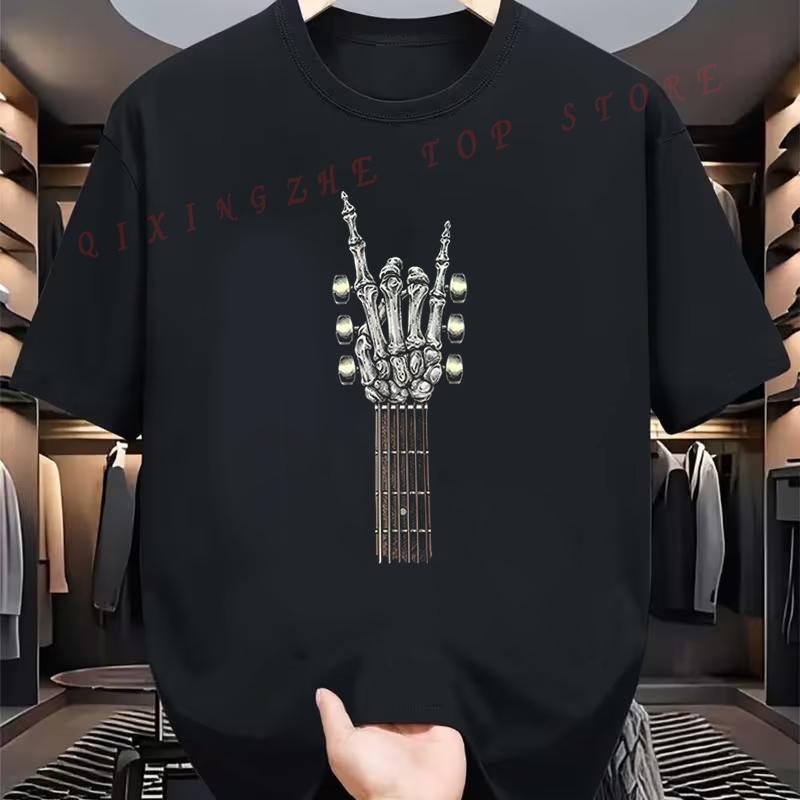 Rock And Roll Guitar Print Tees For Men T Shirt Funny Present For Mens Short Sleeve TShirts Oneck Top Tees