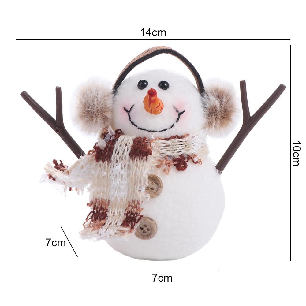 Illuminated Snowman Elk Glowing Toy Plaid Stripe Scarf Illuminated Snowman Lamp With Lights