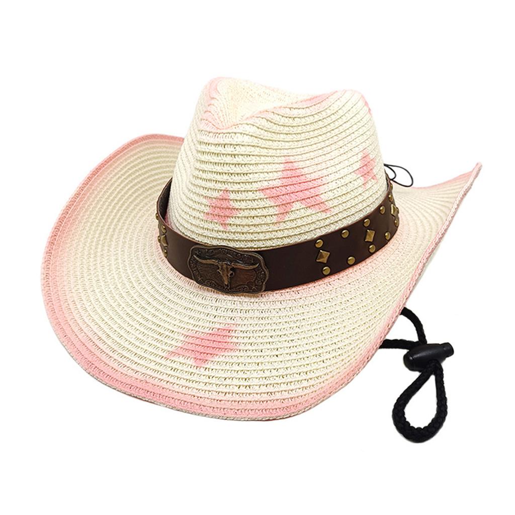 Vintage Straw Hat Beach Protable Hat Men's Western Hat Retros Styles Hat for Men and Women