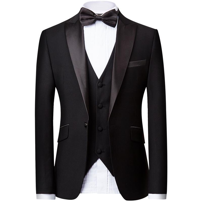 Men's Slim Fit Korean Tuxedo Suit for Wedding, Host, Photography