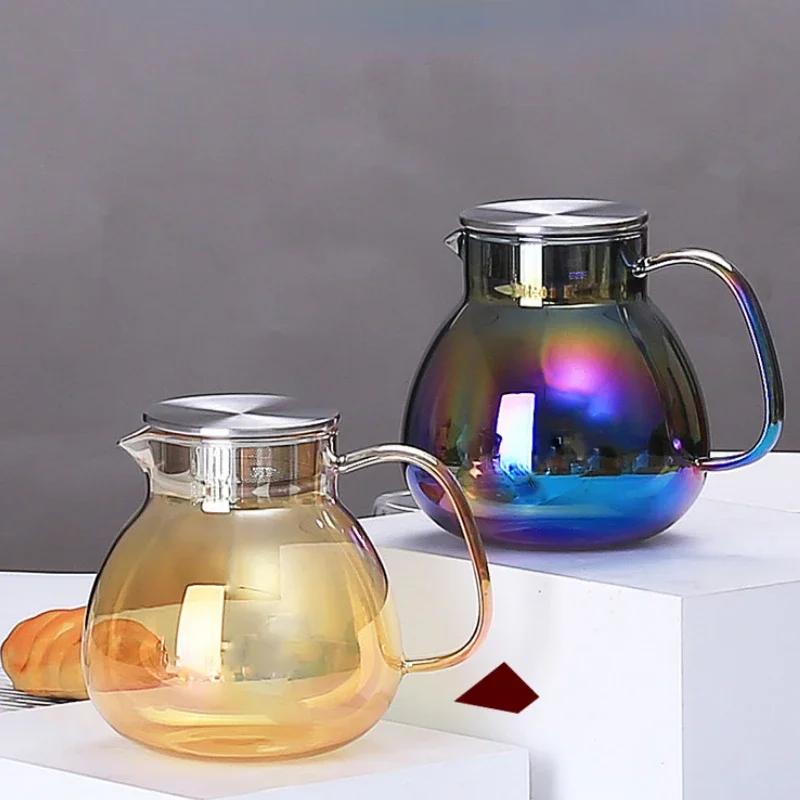 Electroplated Color Water Jug for Home Use Water Jug Luxury High-Temperature Resistant Glass Cold Pitcher Set Water Jug