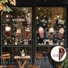 Bubble Milk Tea Window Cling Cafe Milk Tea Static Stickers Removable PVC Boba Tea House Decals for Milk Tea Shops Coffee Shops Bakeries