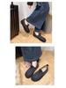 Vintage Style Slip-On Flat Shoes - Women's Versatile Autumn/Winter Grandma Shoes